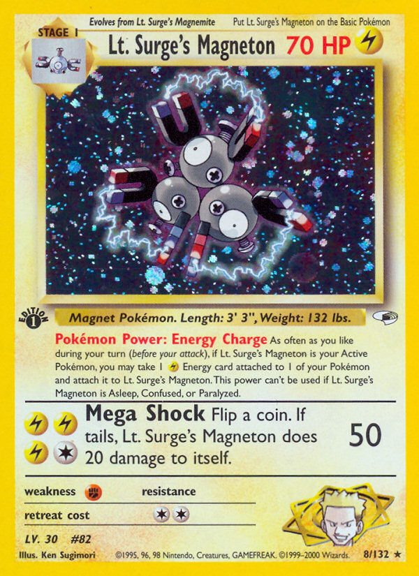 Lt. Surge's Magneton (8/132) [Gym Heroes 1st Edition] | Game Haven TX