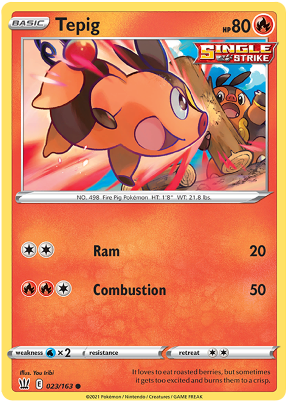 Tepig (023/163) [Sword & Shield: Battle Styles] | Game Haven TX