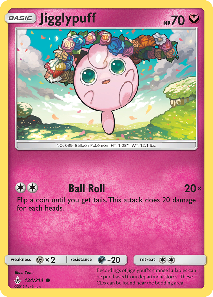 Jigglypuff (134/214) [Sun & Moon: Unbroken Bonds] | Game Haven TX