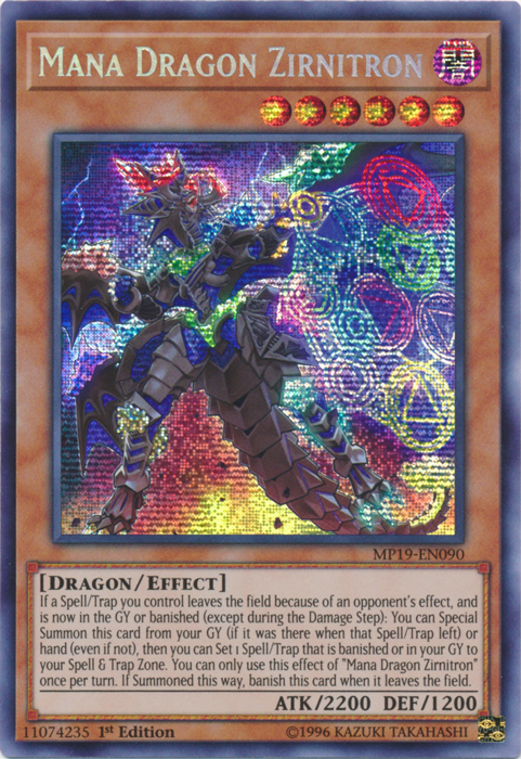Mana Dragon Zirnitron [MP19-EN090] Prismatic Secret Rare | Game Haven TX