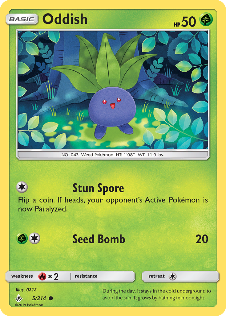 Oddish (5/214) [Sun & Moon: Unbroken Bonds] | Game Haven TX