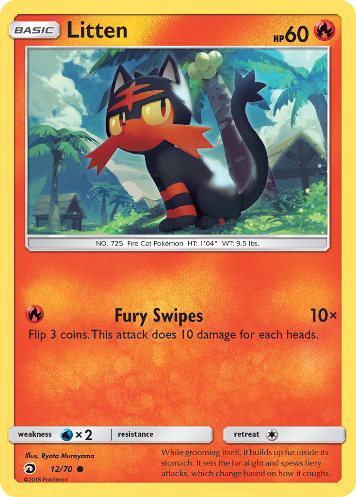 Litten (12/70) [Sun & Moon: Dragon Majesty] | Game Haven TX