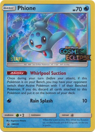 Phione (SM220) (Staff Prerelease Promo) [Sun & Moon: Black Star Promos] | Game Haven TX