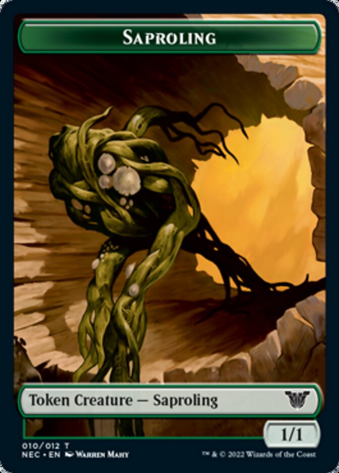 Saproling // Spirit (002) Double-sided Token [Kamigawa: Neon Dynasty Commander Tokens] | Game Haven TX