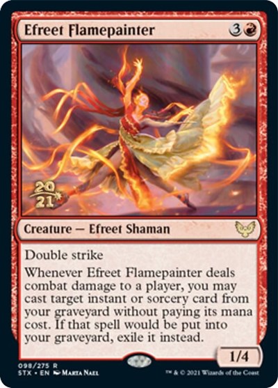 Efreet Flamepainter (Prerelease) [Strixhaven: School of Mages Prerelease Promos] | Game Haven TX