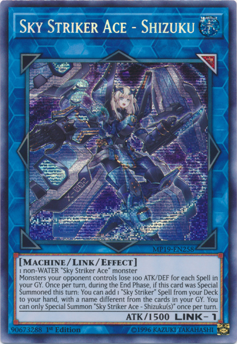 Sky Striker Ace - Shizuku [MP19-EN258] Prismatic Secret Rare | Game Haven TX
