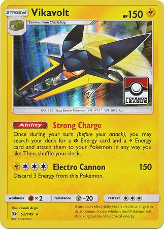 Vikavolt (52/149) (League Promo) [Sun & Moon: Base Set] | Game Haven TX