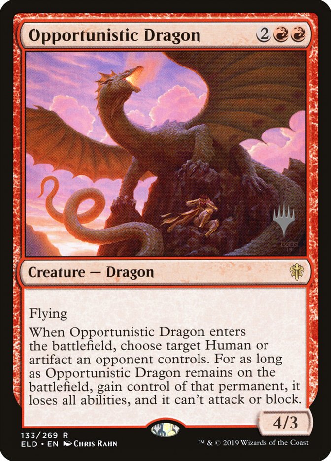Opportunistic Dragon (Promo Pack) [Throne of Eldraine Promos] | Game Haven TX