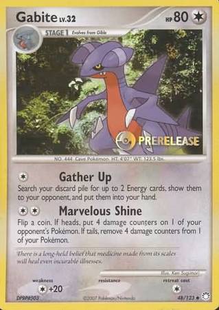 Gabite (48/123) (Prerelease Promo) [Diamond & Pearl: Black Star Promos] | Game Haven TX