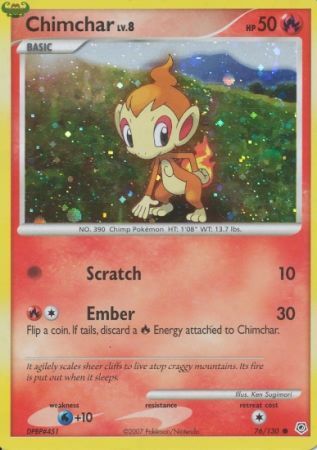 Chimchar (76/130) (Cosmos Holo) [Diamond & Pearl: Base Set] | Game Haven TX