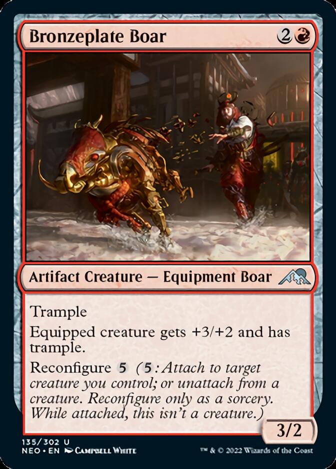Bronzeplate Boar [Kamigawa: Neon Dynasty] | Game Haven TX