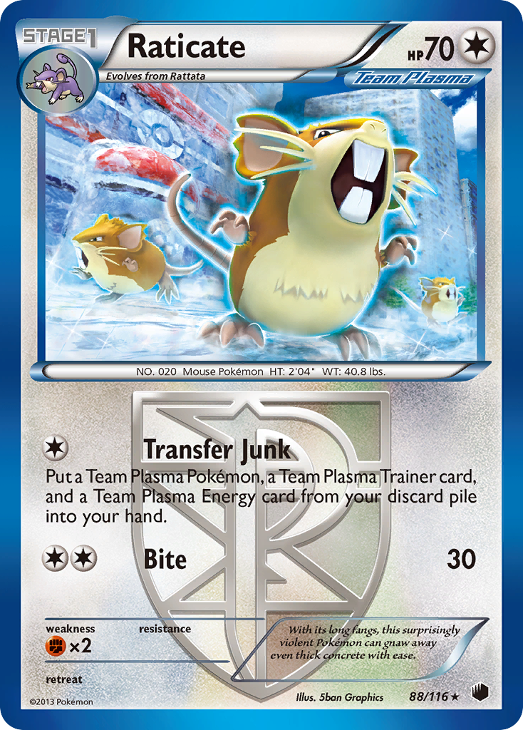 Raticate (88/116) [Black & White: Plasma Freeze] | Game Haven TX