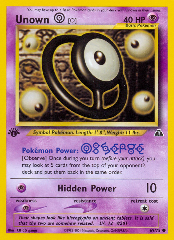 Unown [O] (69/75) [Neo Discovery 1st Edition] | Game Haven TX
