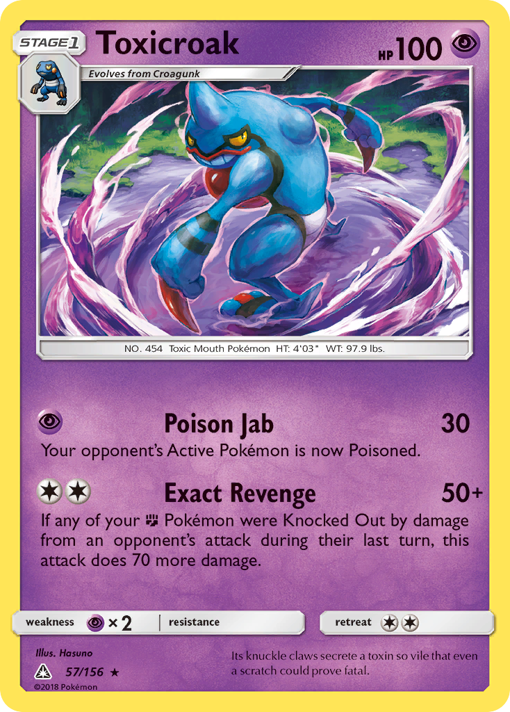 Toxicroak (57/156) [Sun & Moon: Ultra Prism] | Game Haven TX