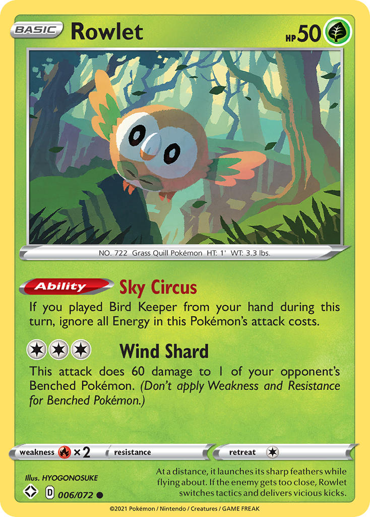 Rowlet (006/072) [Sword & Shield: Shining Fates] | Game Haven TX