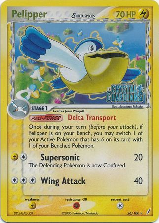 Pelipper (26/100) (Delta Species) (Stamped) [EX: Crystal Guardians] | Game Haven TX