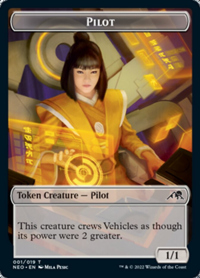 Spirit (002) // Pilot Double-sided Token [Kamigawa: Neon Dynasty Tokens] | Game Haven TX