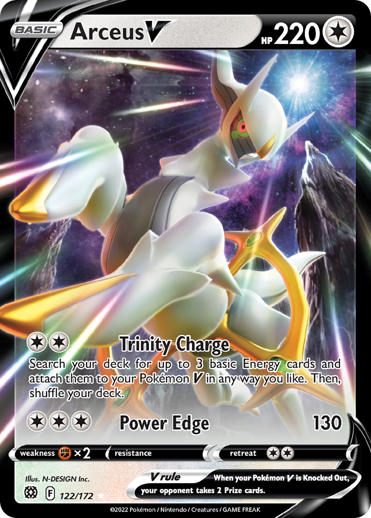 Arceus V (122/172) (Metal Card) [Sword & Shield: Brilliant Stars] | Game Haven TX