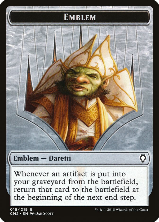 Emblem - Daretti, Scrap Savant [Commander Anthology Volume II Tokens] | Game Haven TX