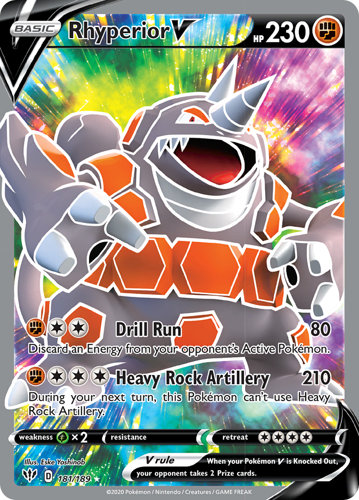 Rhyperior V (181/189) [Sword & Shield: Darkness Ablaze] | Game Haven TX
