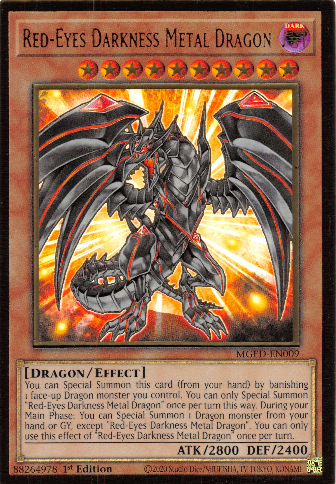 Red-Eyes Darkness Metal Dragon [MGED-EN009] Gold Rare | Game Haven TX