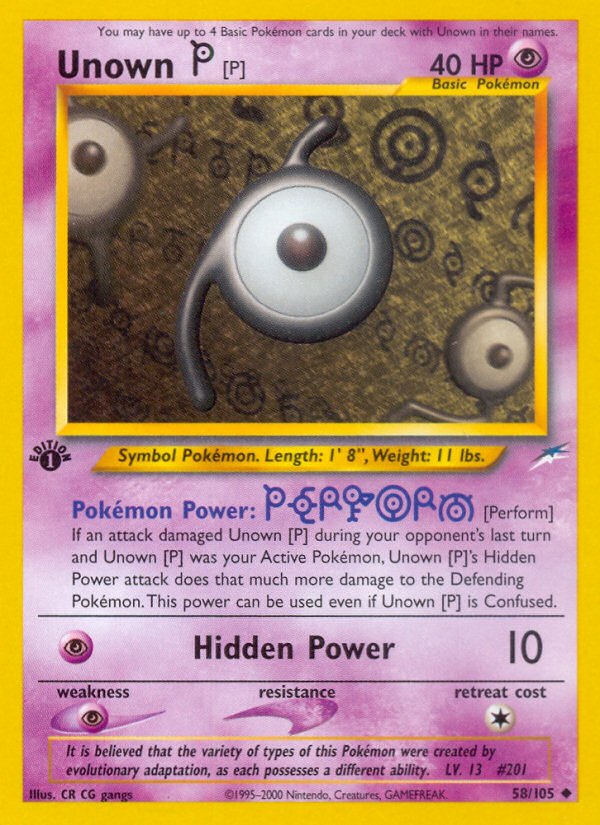 Unown [P] (58/105) [Neo Destiny 1st Edition] | Game Haven TX
