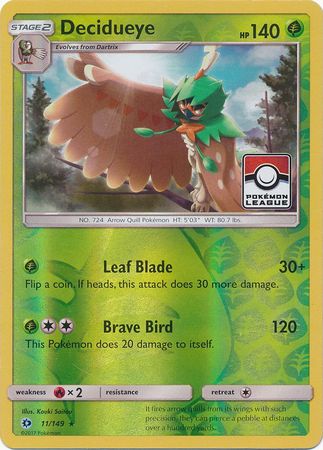 Decidueye (11/149) (League Promo) [Sun & Moon: Base Set] | Game Haven TX
