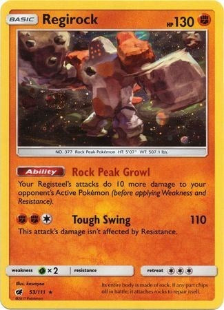 Regirock (53/111) (Cosmos Holo) [Sun & Moon: Crimson Invasion] | Game Haven TX