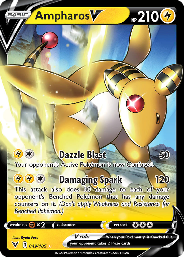 Ampharos V (049/185) [Sword & Shield: Vivid Voltage] | Game Haven TX