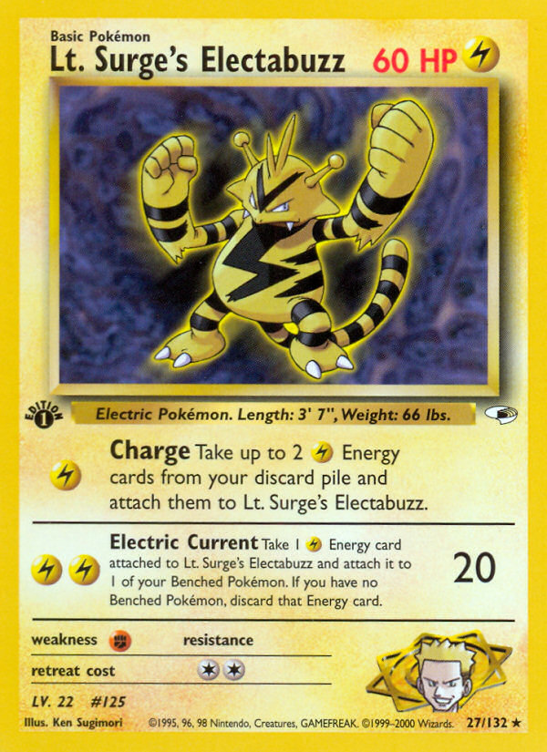 Lt. Surge's Electabuzz (27/132) [Gym Heroes 1st Edition] | Game Haven TX