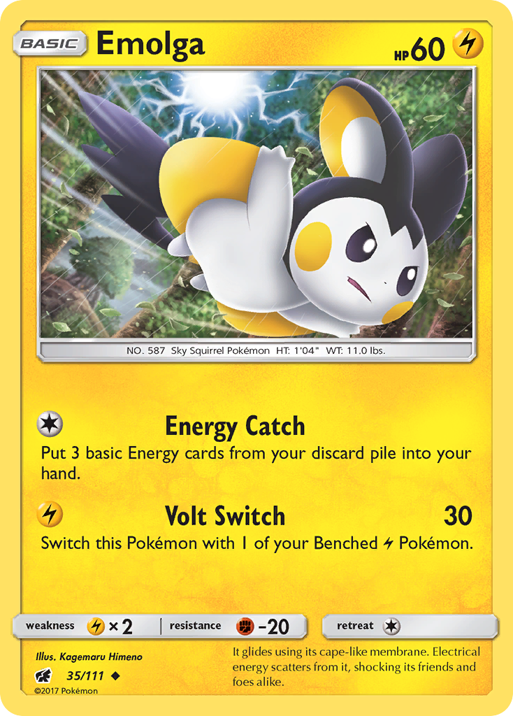 Emolga (35/111) [Sun & Moon: Crimson Invasion] | Game Haven TX