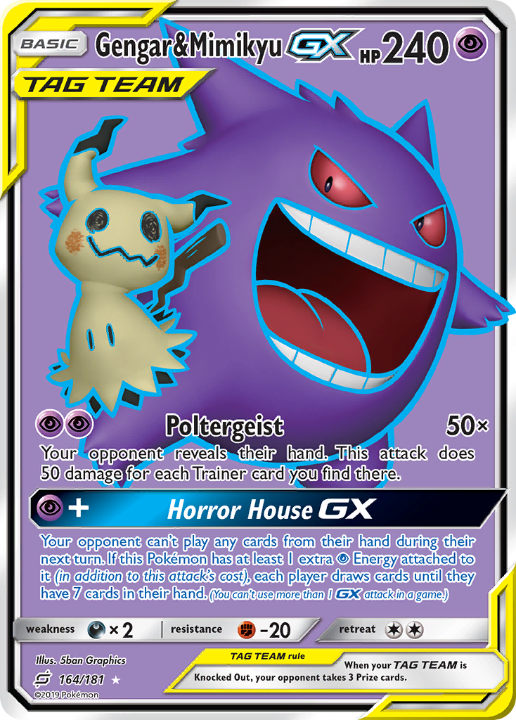 Gengar & Mimikyu GX (164/181) [Sun & Moon: Team Up] | Game Haven TX