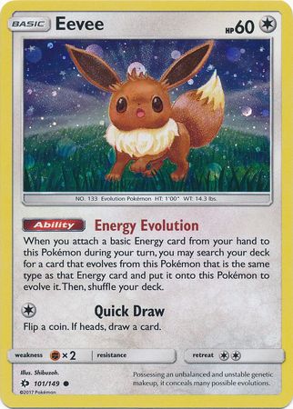Eevee (101/149) (Cosmos Holo) [Sun & Moon: Base Set] | Game Haven TX