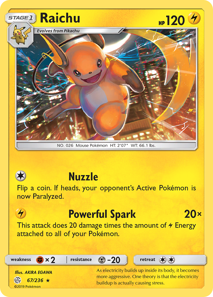 Raichu (67/236) [Sun & Moon: Cosmic Eclipse] | Game Haven TX