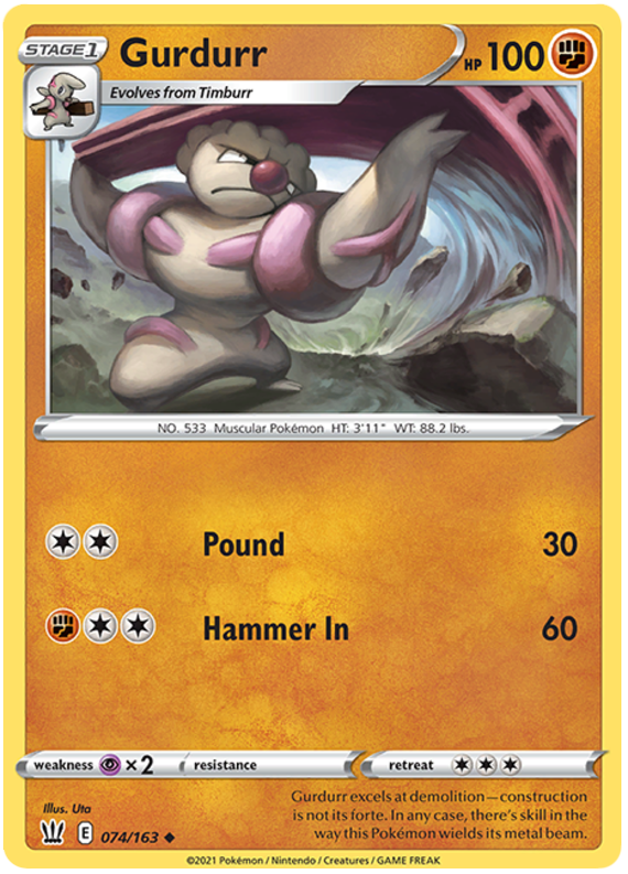 Gurdurr (074/163) [Sword & Shield: Battle Styles] | Game Haven TX