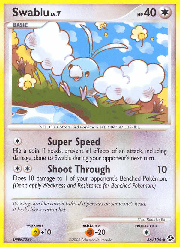 Swablu (86/106) [Diamond & Pearl: Great Encounters] | Game Haven TX