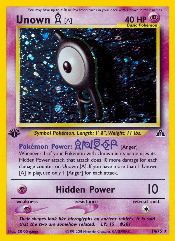 Unown [A] (14/75) [Neo Discovery 1st Edition] | Game Haven TX
