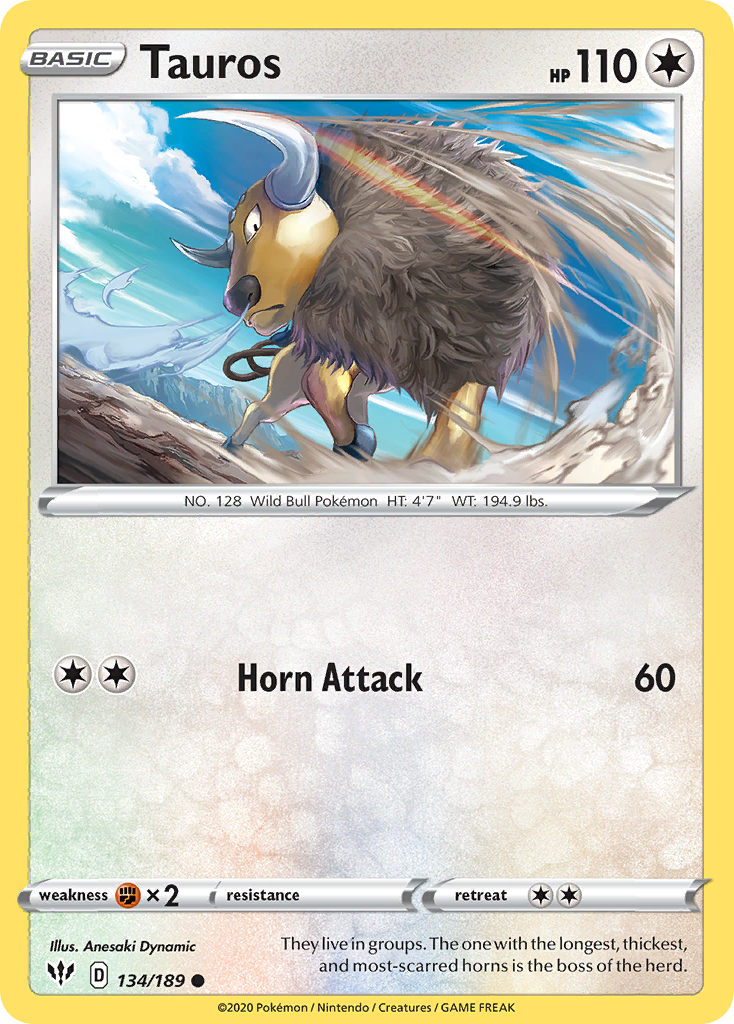 Tauros (134/189) [Sword & Shield: Darkness Ablaze] | Game Haven TX