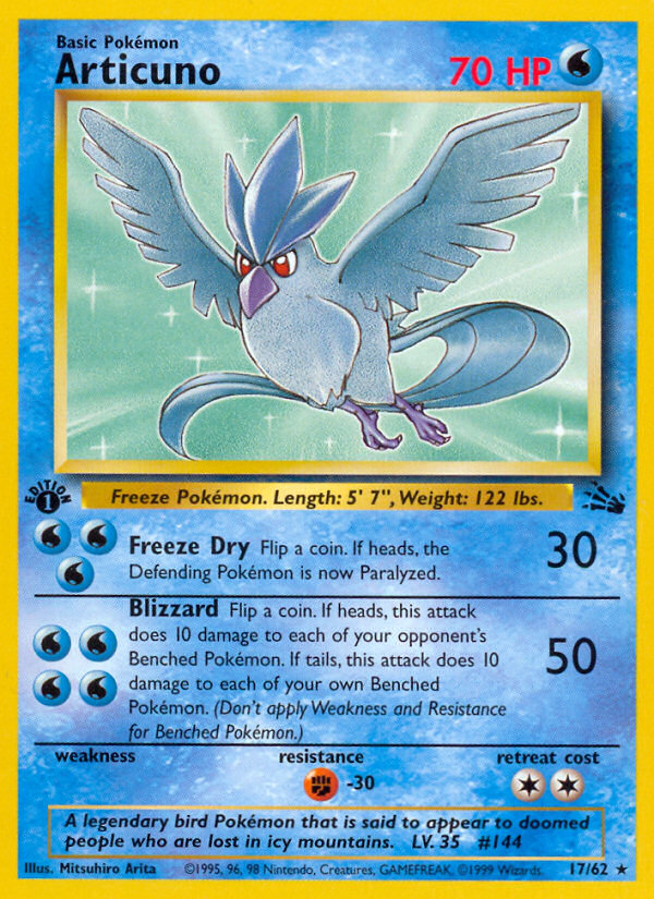 Articuno (17/62) [Fossil 1st Edition] | Game Haven TX