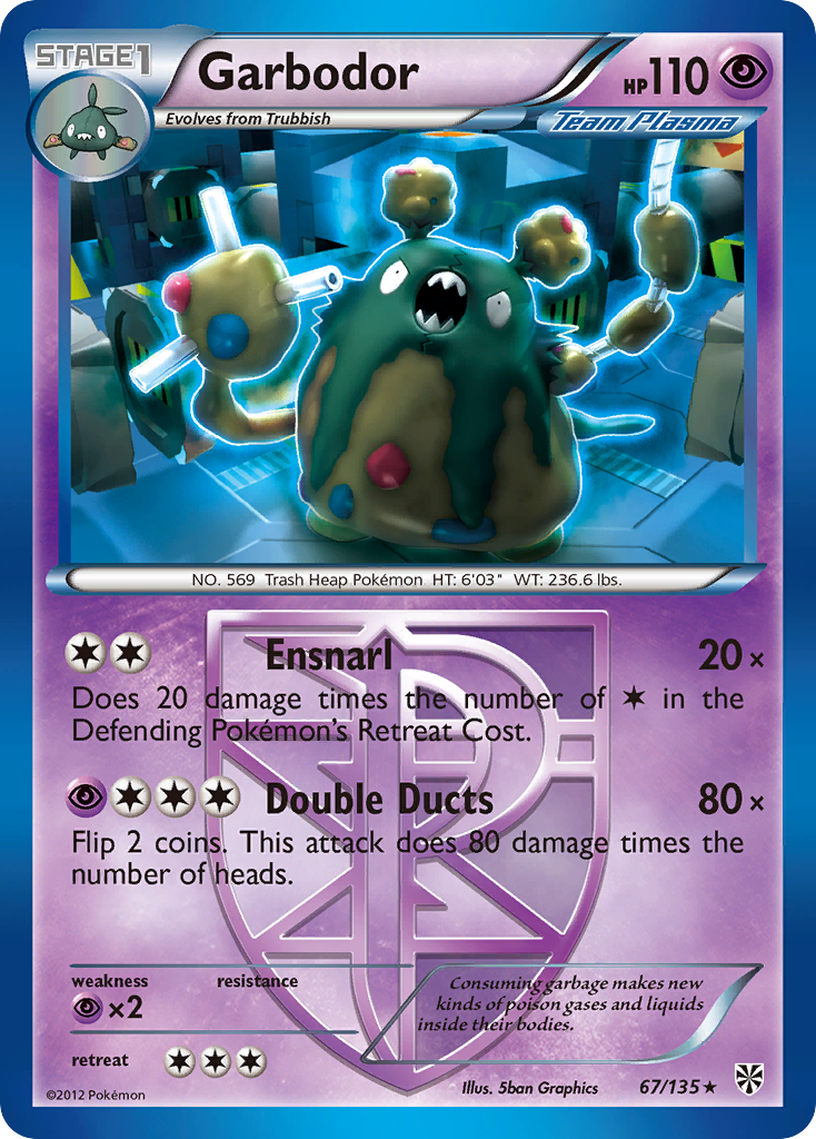 Garbodor (67/135) [Black & White: Plasma Storm] | Game Haven TX