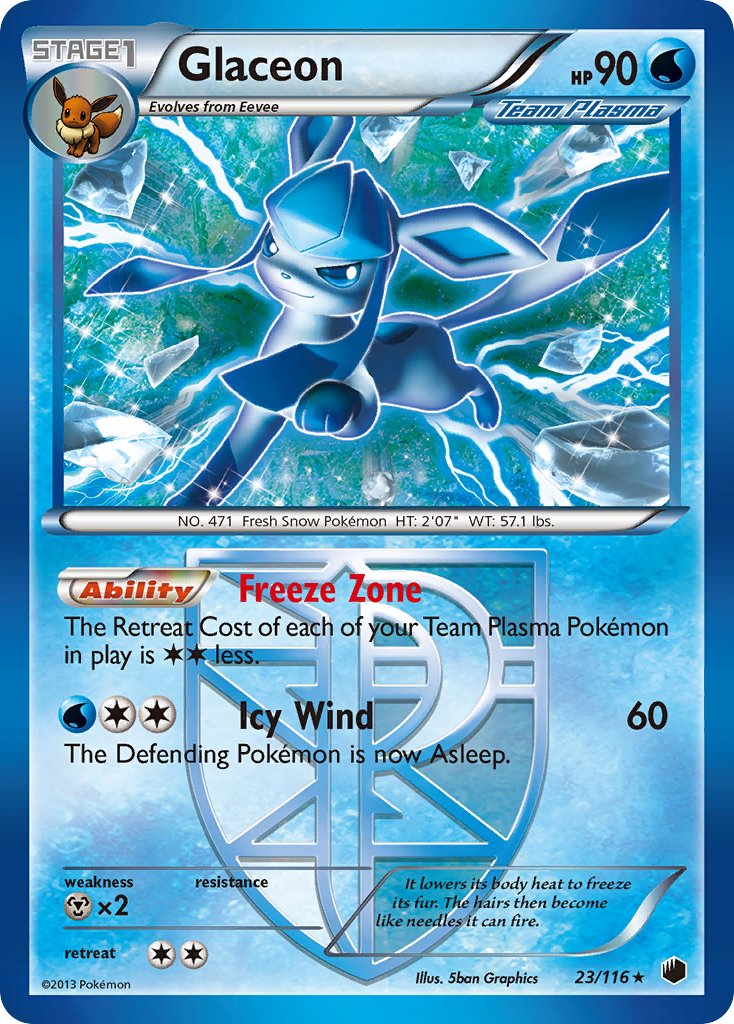 Glaceon (23/116) (Theme Deck Exclusive) [Black & White: Plasma Freeze] | Game Haven TX