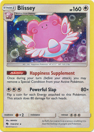 Blissey (153/214) (Cosmos Holo) [Sun & Moon: Lost Thunder] | Game Haven TX