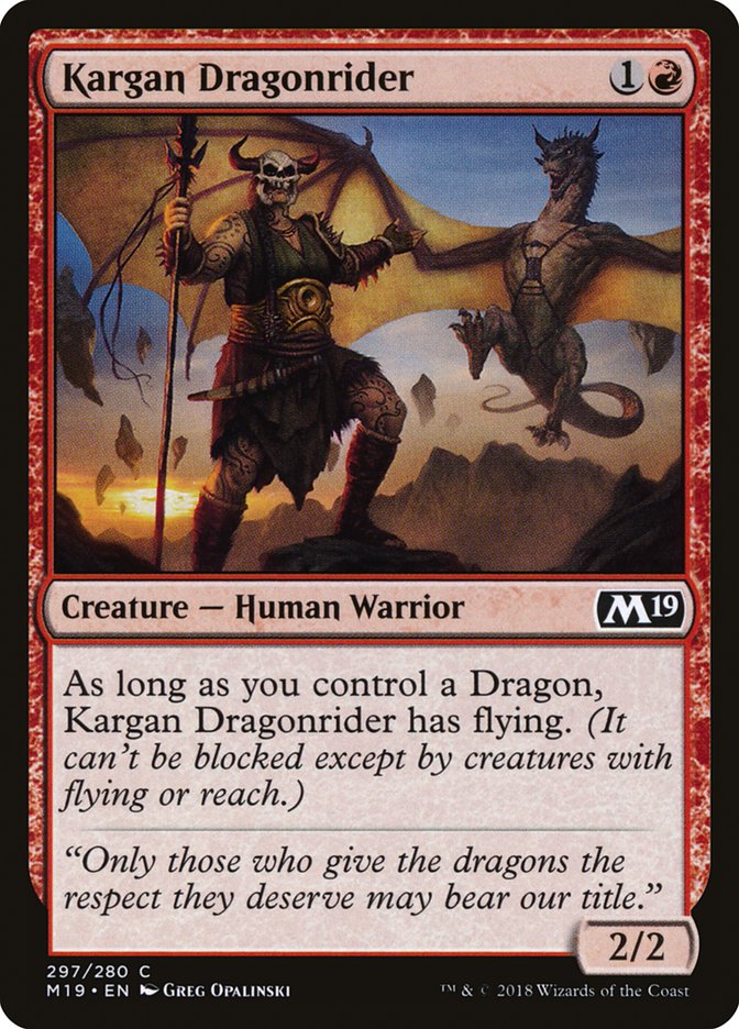 Kargan Dragonrider [Core Set 2019] | Game Haven TX
