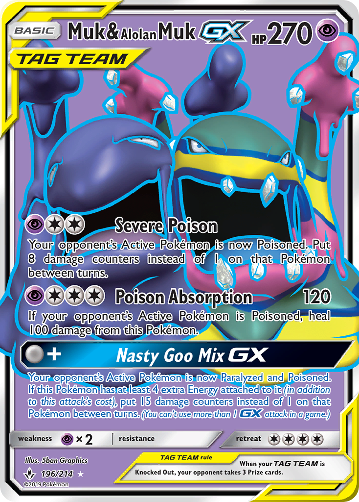 Muk & Alolan Muk GX (196/214) [Sun & Moon: Unbroken Bonds] | Game Haven TX
