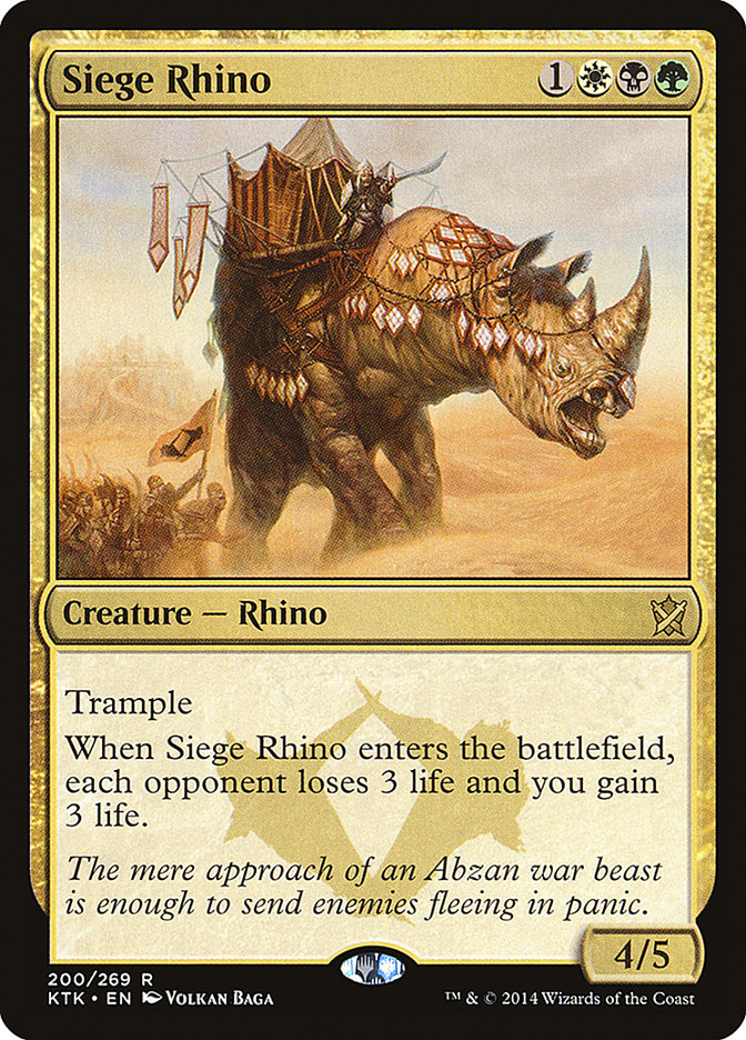 Siege Rhino [Khans of Tarkir] | Game Haven TX