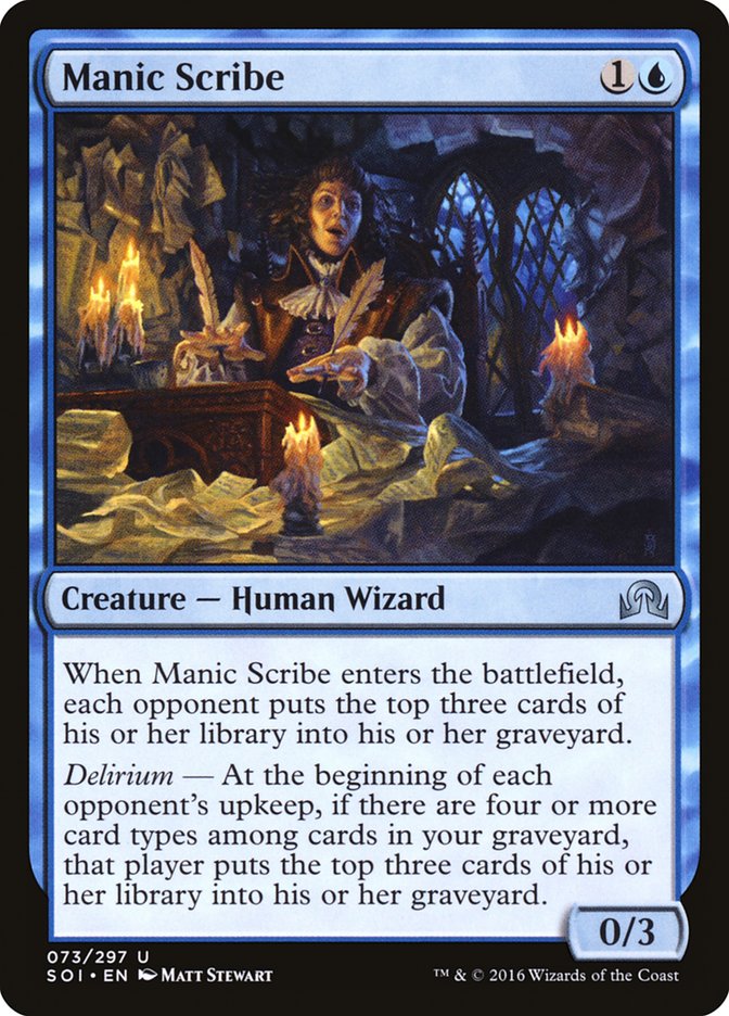 Manic Scribe [Shadows over Innistrad] | Game Haven TX