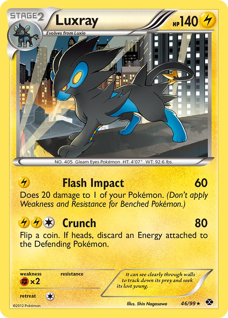Luxray (46/99) (Cosmos Holo) (Blister Exclusive) [Black & White: Next Destinies] | Game Haven TX