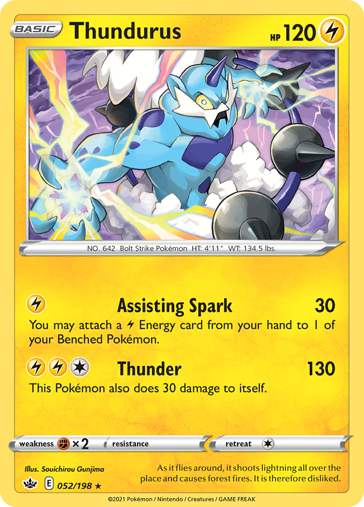Thundurus (052/198) (Theme Deck Exclusive) [Sword & Shield: Chilling Reign] | Game Haven TX