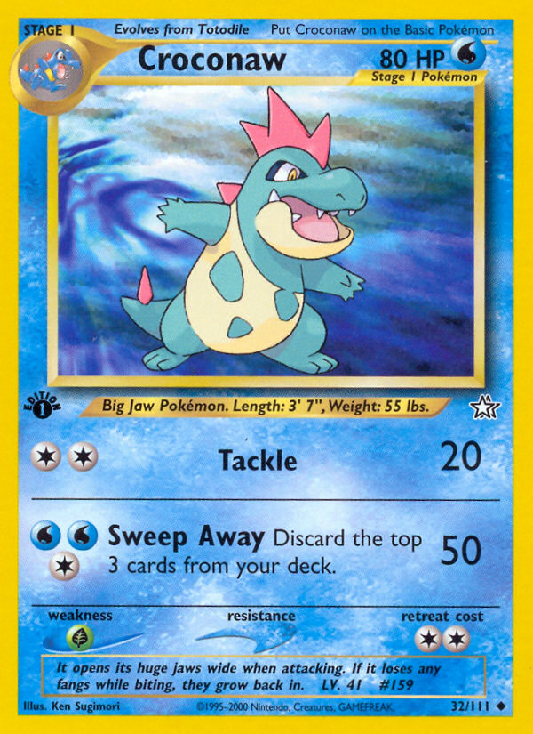 Croconaw (32/111) [Neo Genesis 1st Edition] | Game Haven TX