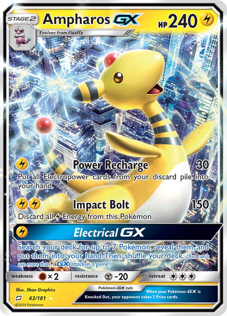Ampharos GX (43/181) [Sun & Moon: Team Up] | Game Haven TX